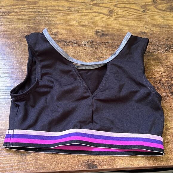 5 for $20 More Than Magic Silver Stars Black Gymnastics/Dance Crop Top - Picture 2 of 7